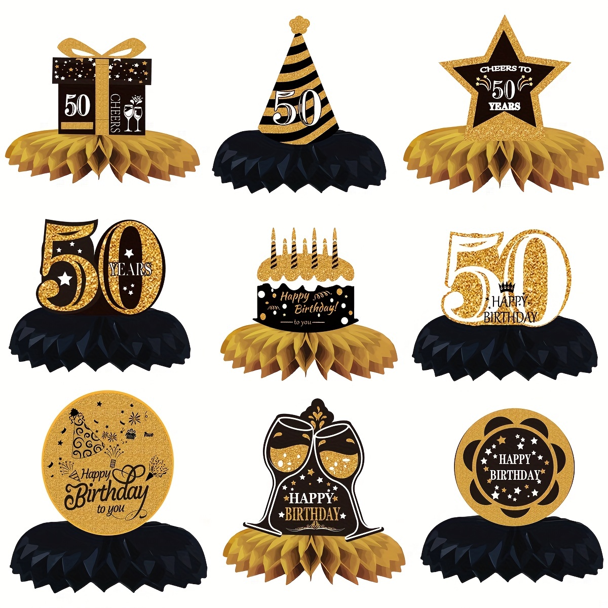 Centros de mesa del 50 cumpleaños 50 centros de mesa fiesta de cumpleaños  50 decoración del 50 cumpleaños oro decoraciones de la fiesta del 50