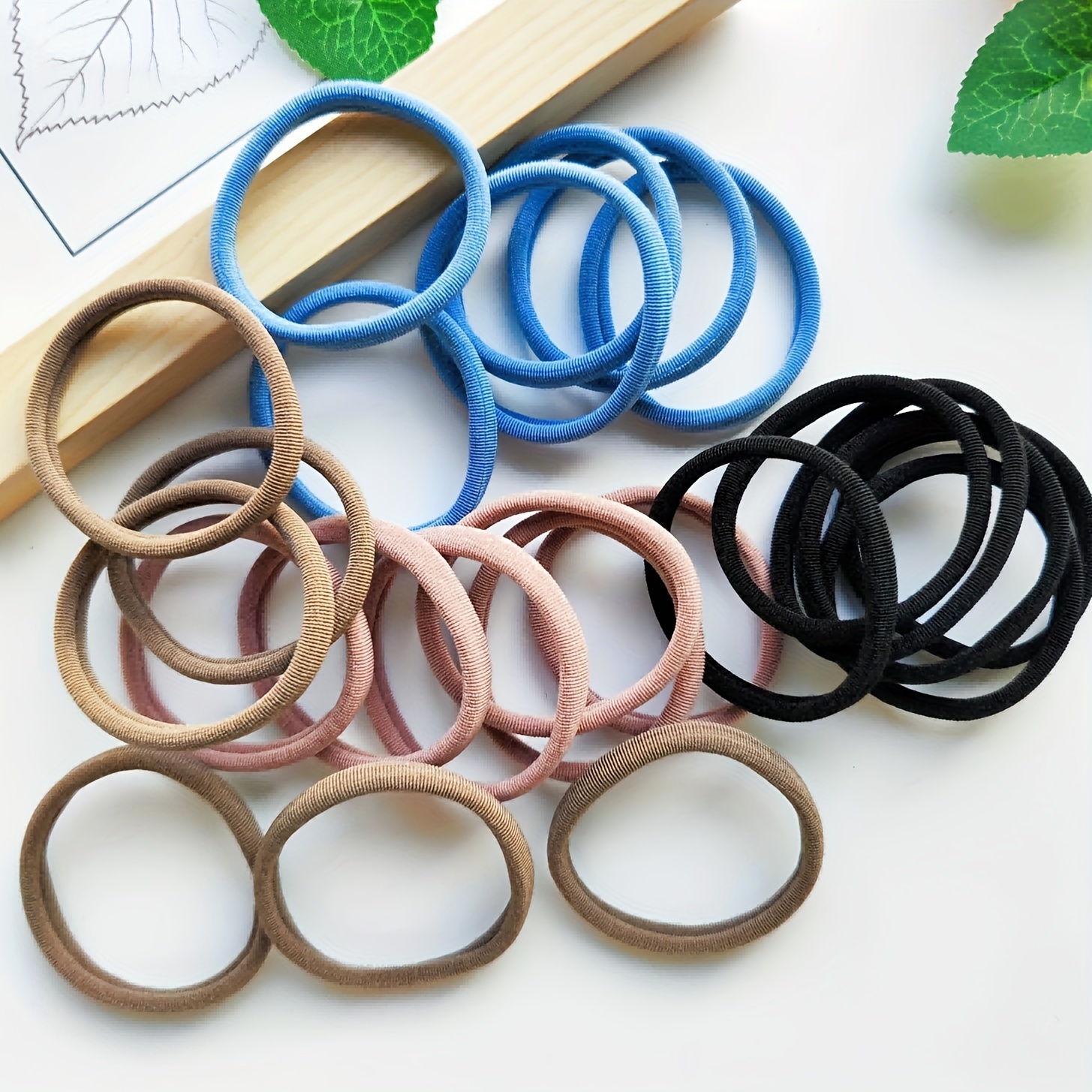 20 PCS Large Hair Ties for Thick Hair Black Hair Bands for Women Men and  Girls No Damage Stretchy Ponytail Holders for Braids (5 cm in Diameter, 1  cm