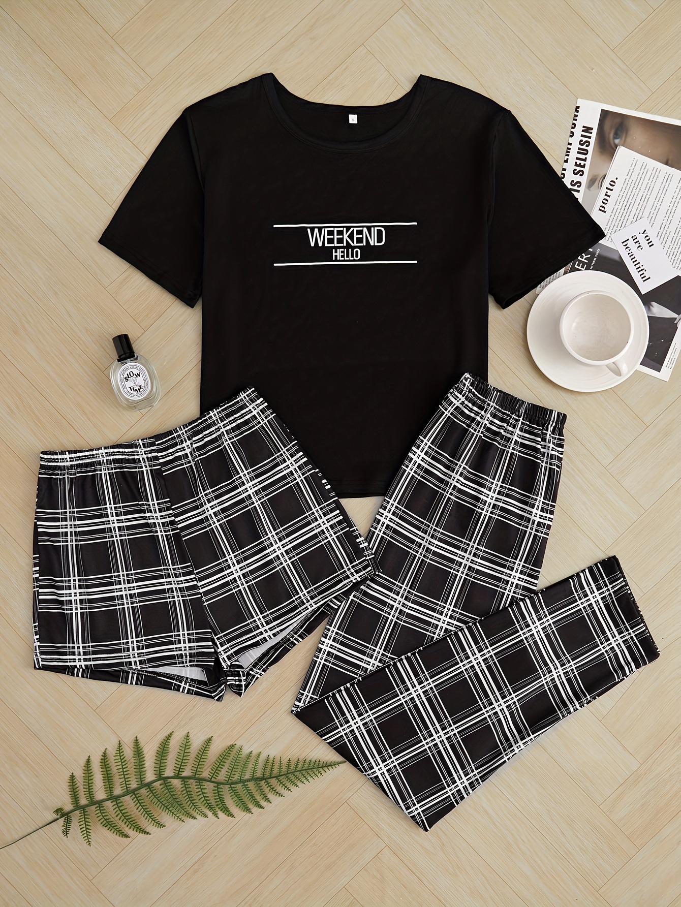 Plaid Pajama Set - Temu Canada