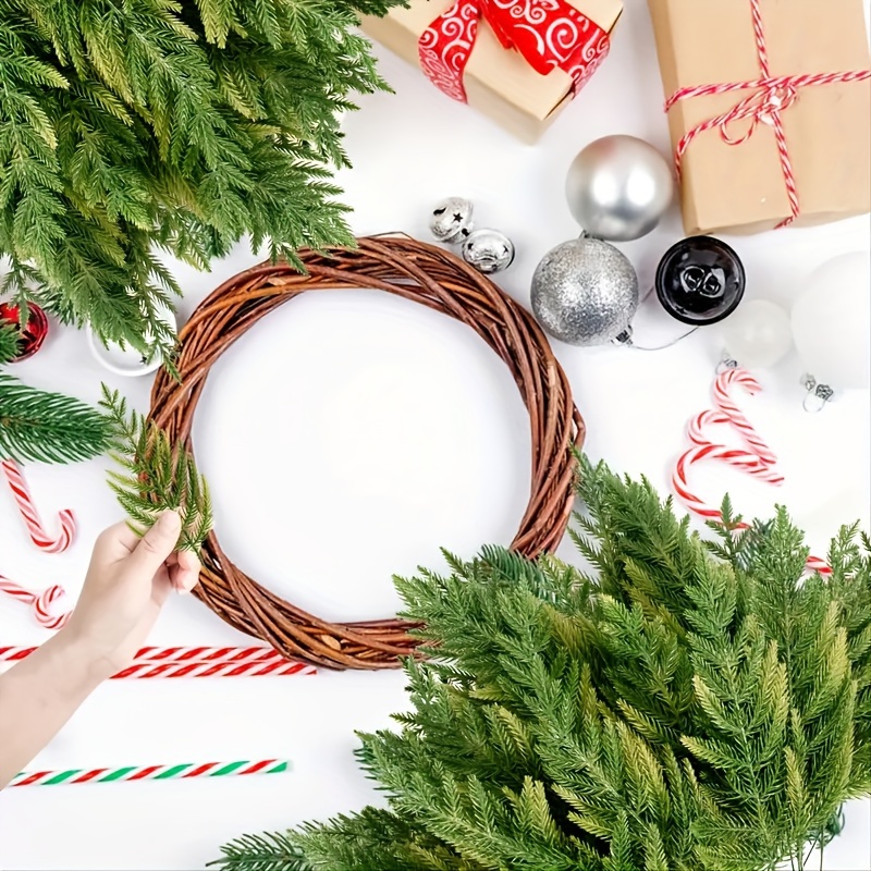 Realistic Christmas Pine Needle Branches For Diy Wreaths And - Temu