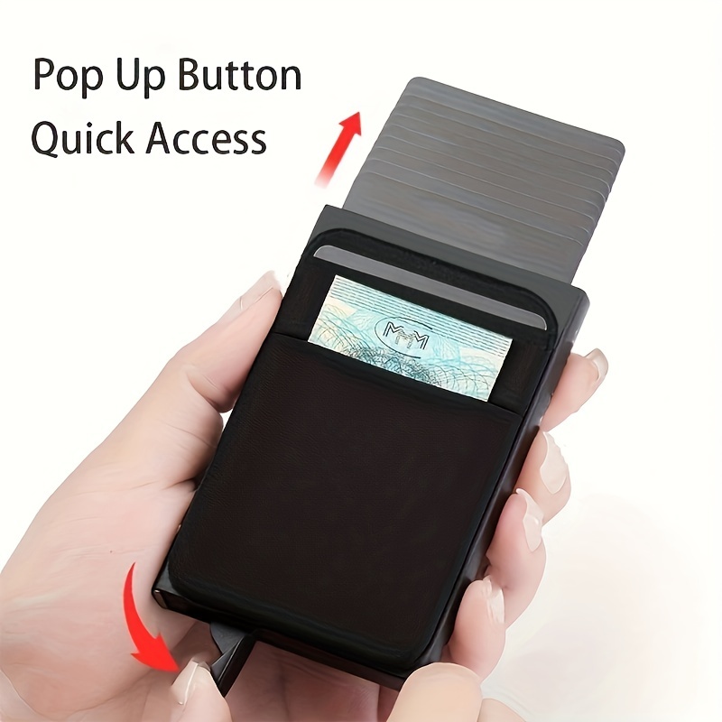 Pop-out RFID Card Holder Slim Aluminum Wallet Elasticity Back Pouch ID –  VEGAMONO