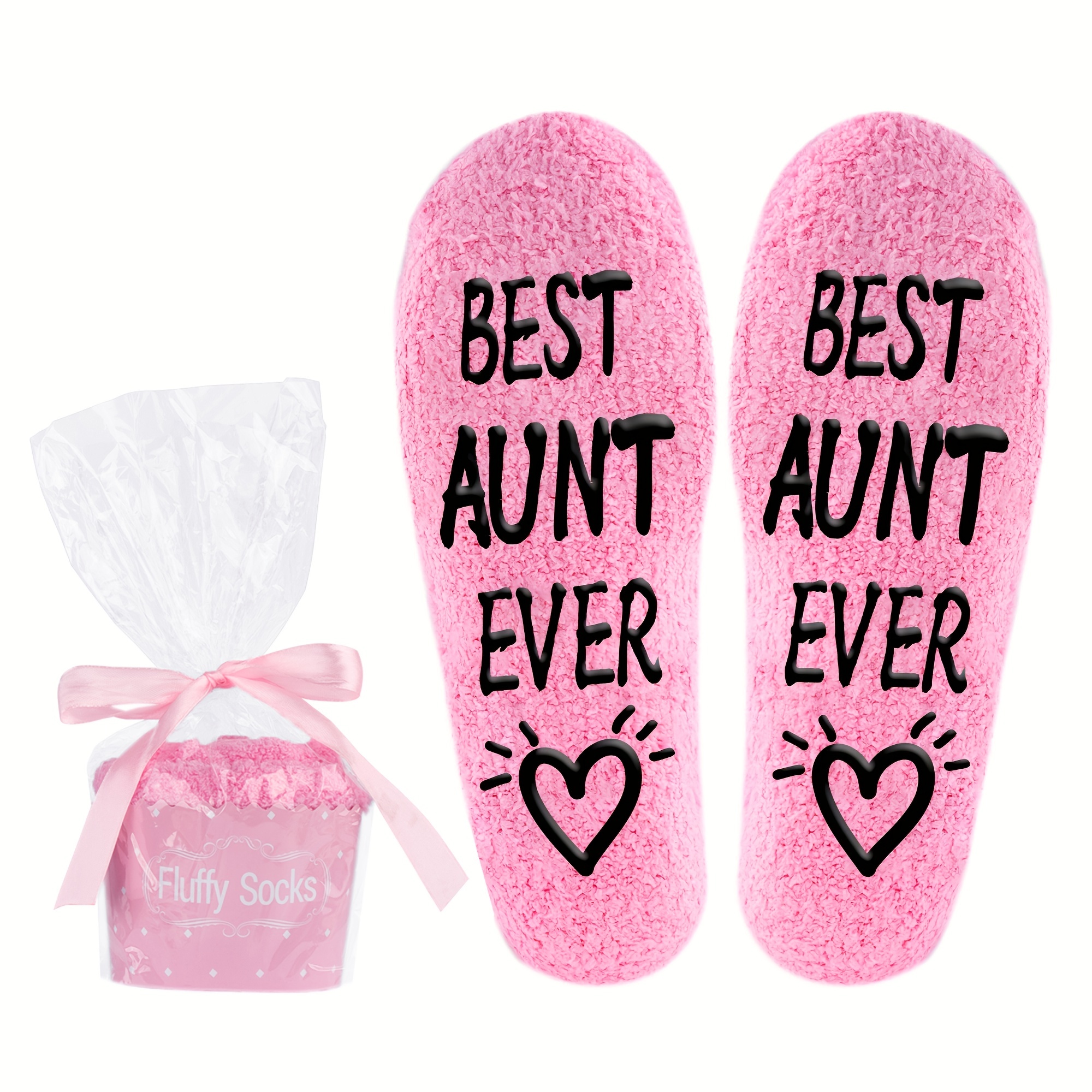 

Valentine's Day 1 Pair Aunt Gifts For Women Best Aunt Ever Gifts From Niece Nephew, Fuzzy Fluffy Non Slip Socks For Women, Gifts For Aunt Birthday Mothers Day Gifts