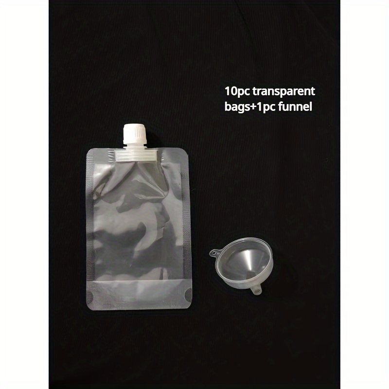 10-Pack Plastic Bottles, 8 Oz Concealable & Reusable Beverage Bags