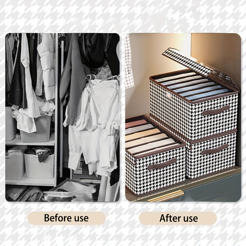 Houndstooth Pattern Storage Box Lightweight Organizer