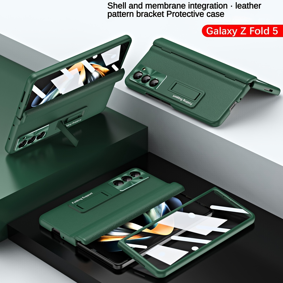 Para Galaxy Z Fold 5 Funda Delgado Premium PU Cuero - Temu Mexico