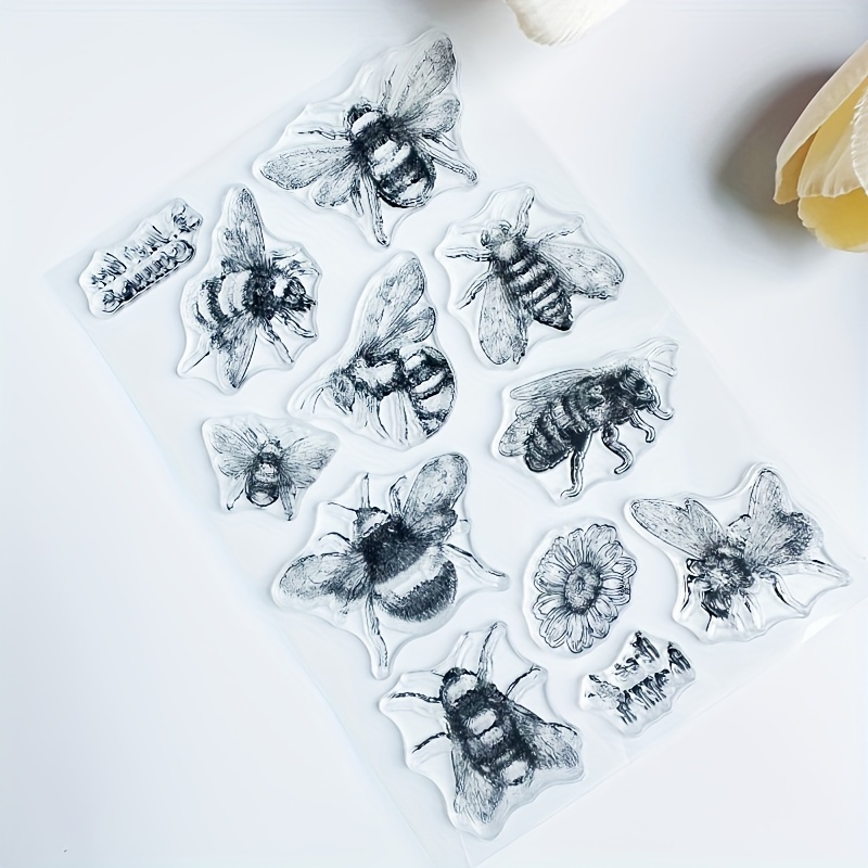 2023 New bee stamp Clear Stamp for Scrapbooking Transparent Silicone Rubber  DIY Photo Album Decor 527