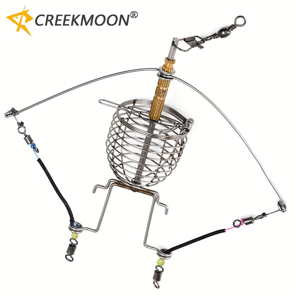 TINYSOME Stainless Steel Wire Fishing Trap Bait Cage Basket Feeder Holder  Tackle Tool