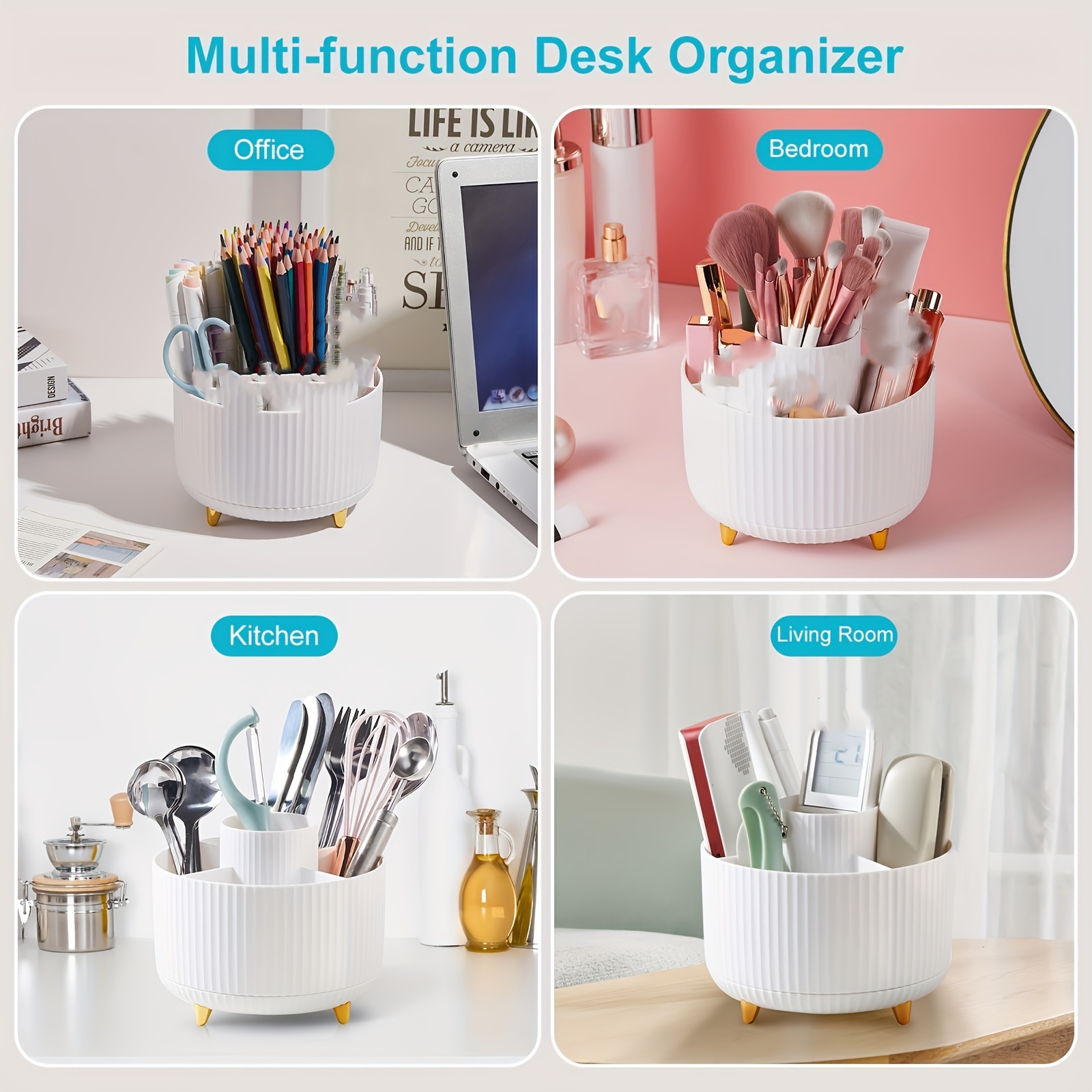 360 Degree Rotation Pen Holder Pencil Holder For Desk Desk - Temu