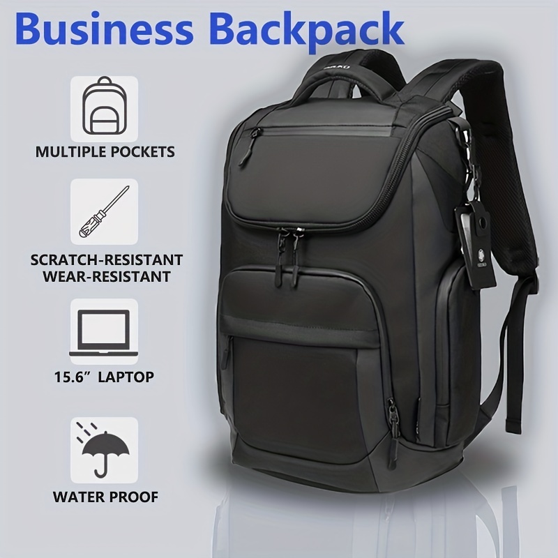 

1pc Men's Waterproof Oxford Cloth Business Backpack, Outdoor Travel Shock Absorbing Backpack, 15.6-inch Laptop Bag, Perfect For Thanksgiving, Christmas, And Father's Day Gifts