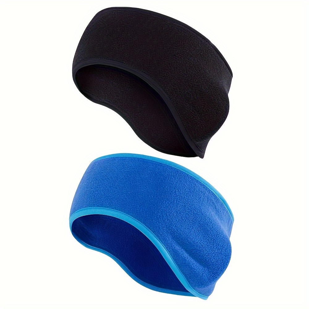 Mens Womens BLACK or BLUE Ski Headband Fleece Suprafleece� Ear Warmer