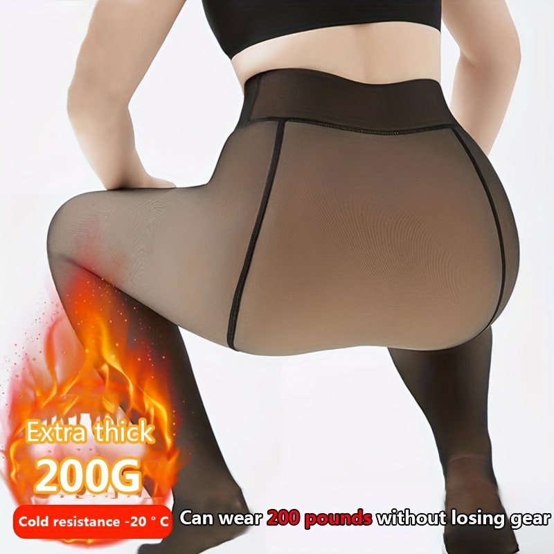 Plus Size Casual Pantyhose Women's Plus Fleece Liner Thermal - Temu Canada