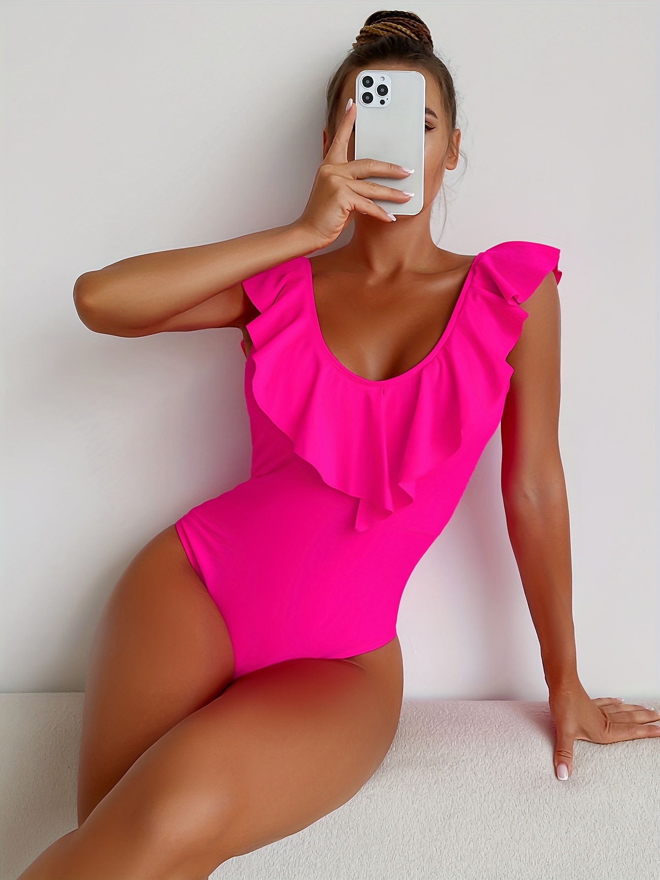 Hot Fashion Sale 2024 Womens Tummy Control Swimsuit Sexy V Neck