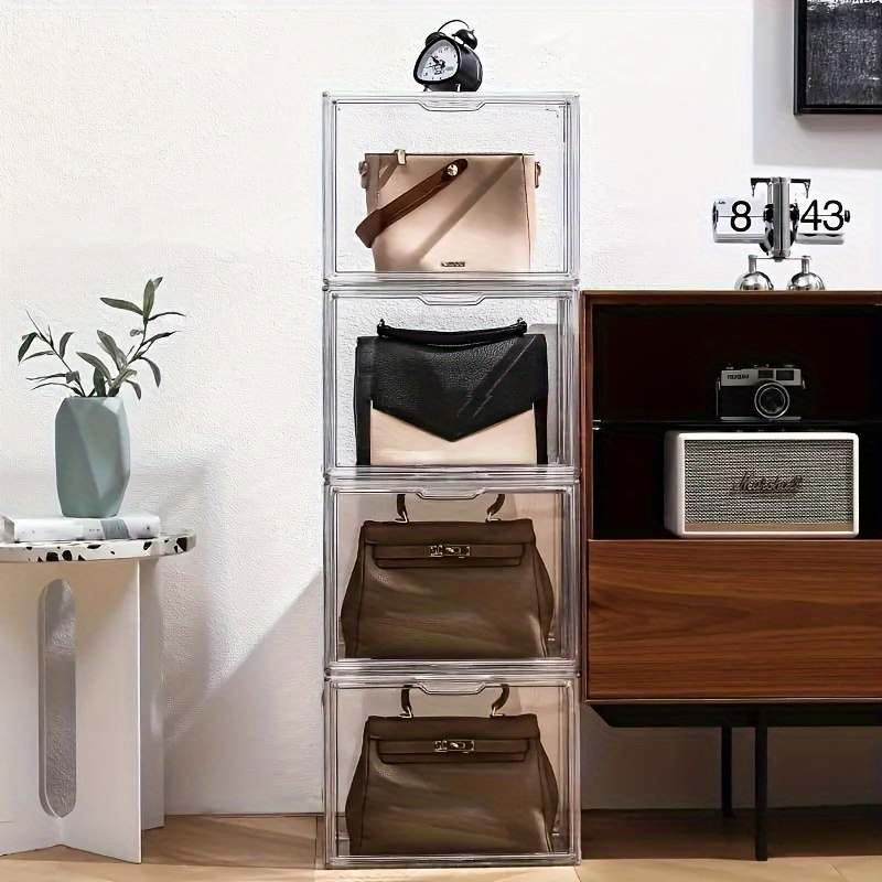 Luxury Handbag Display Box Dustproof Bag Books Organizer Transparent  Acrylic Lady Bag Storage Box Home Decor Handbag Showbox