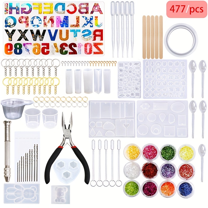 219pcs Resin Kit For Beginners Resin Mold Kit With Resin Molds Silicone And  Epox