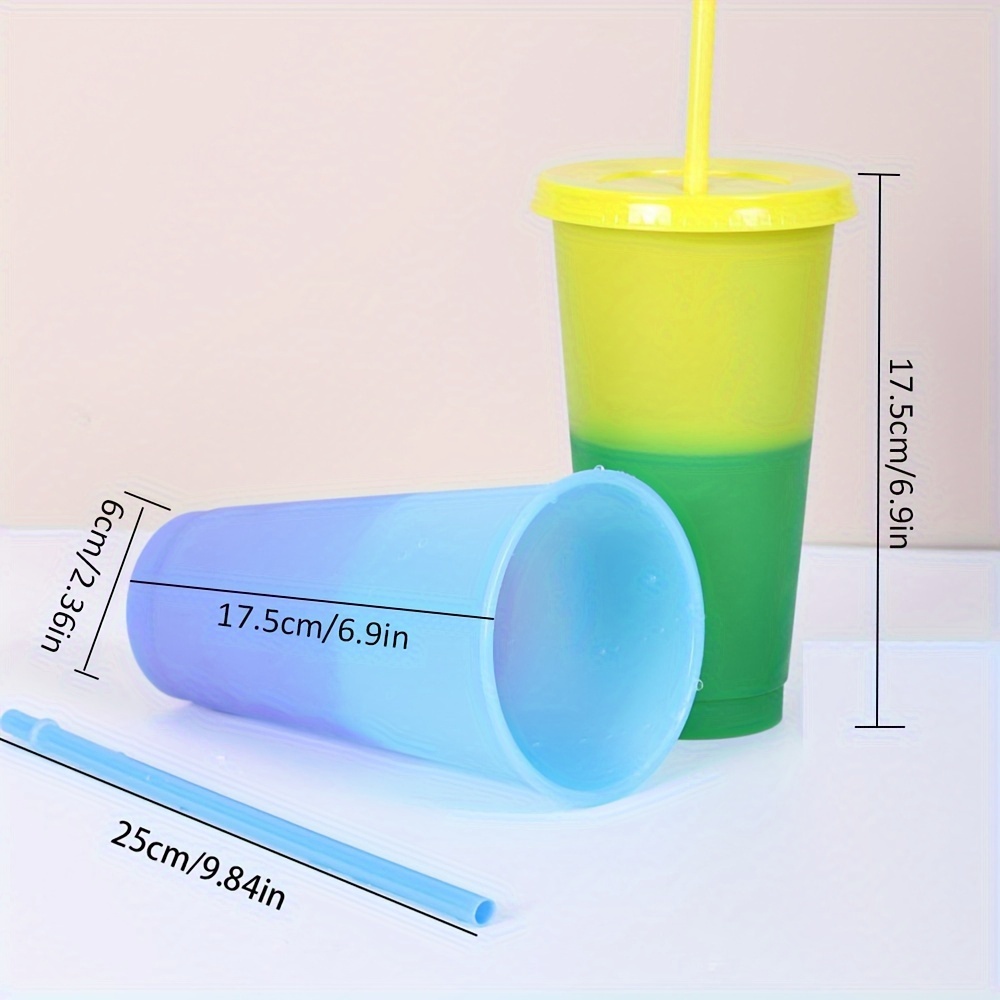 Color Changing Tumbler With Lid And Straw, Temperature Sensitive Cup, Large  Capacity Pp Plastic Straw Cups, Fashionable Water Cup, - Temu