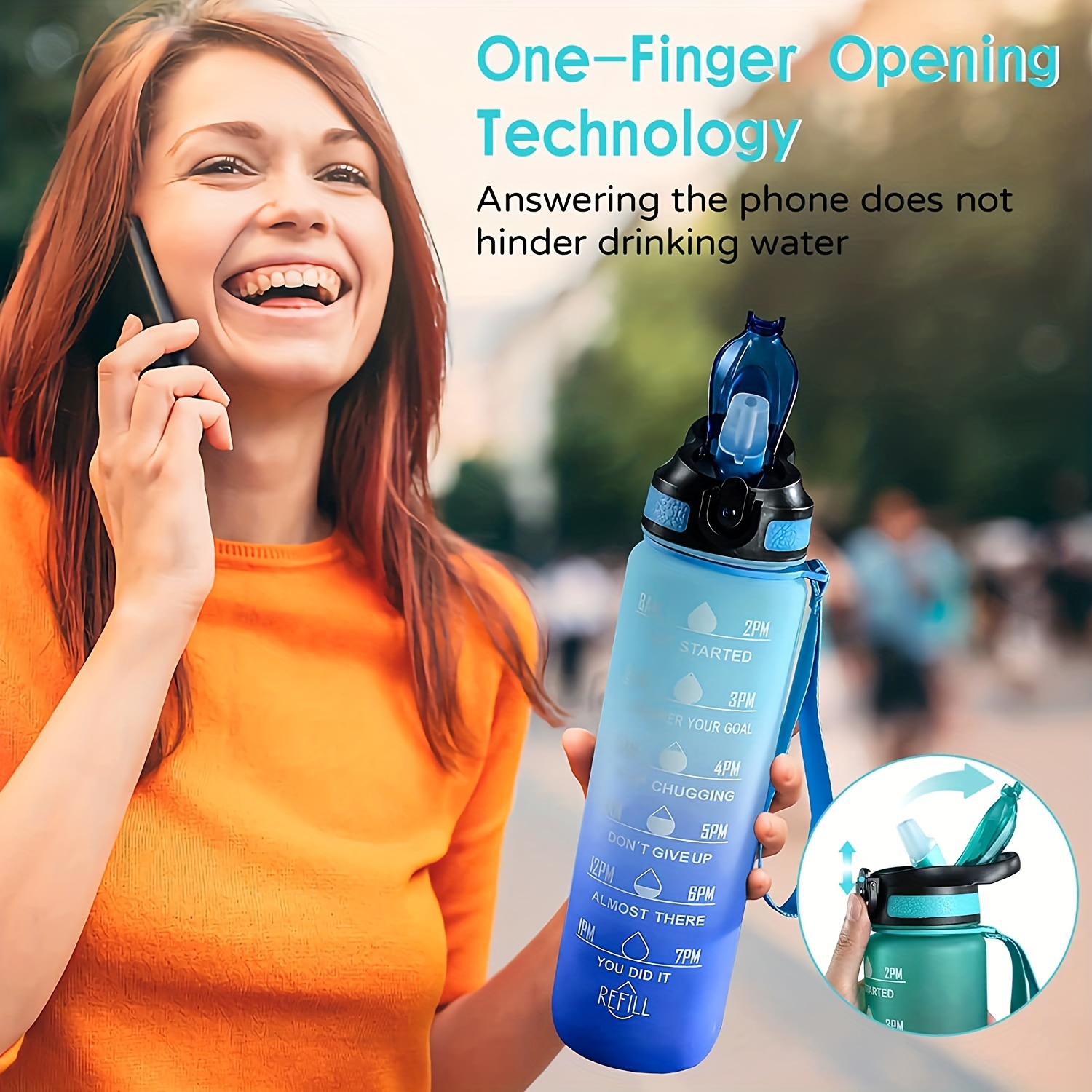 Insulated Water Bottles With Straw, Portable Water Bottle With Large  Capacity For Students And Workers - Temu