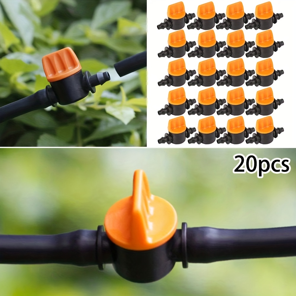 

10/20pcs Hose Mini Valve Garden Tap Garden Drip Irrigation Fittings Pipe Connectors Water Valve For 4/7mm Water Flow Control Valve