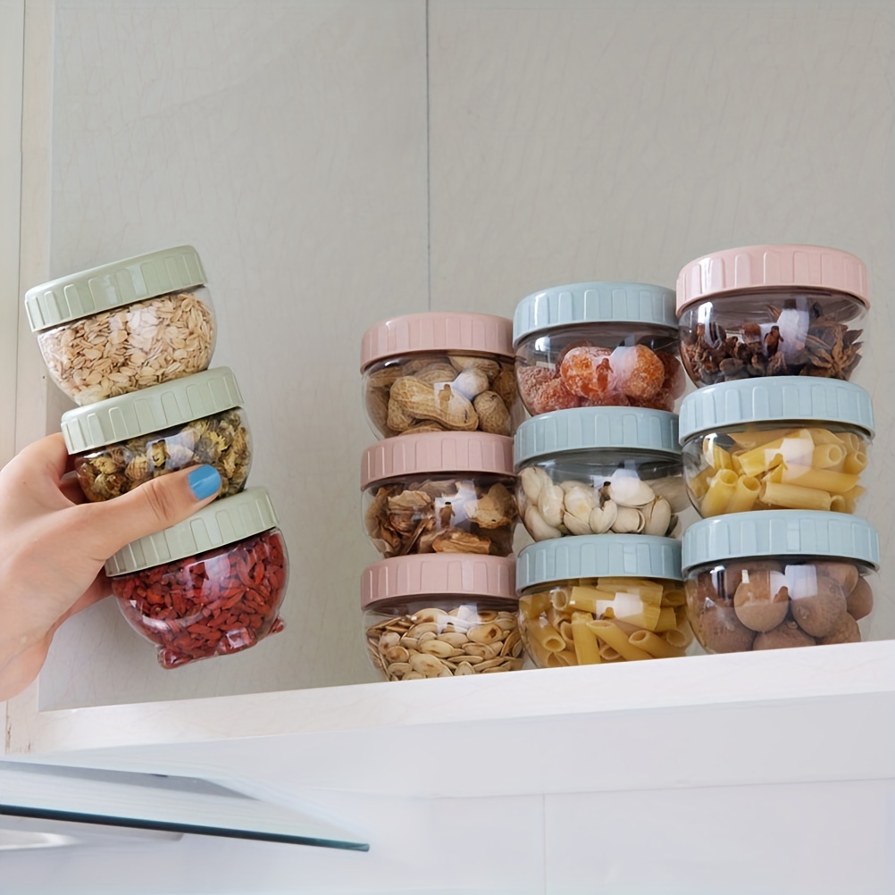 Plastic Snack Jars For Kitchen Counter, Food Storage Canisters