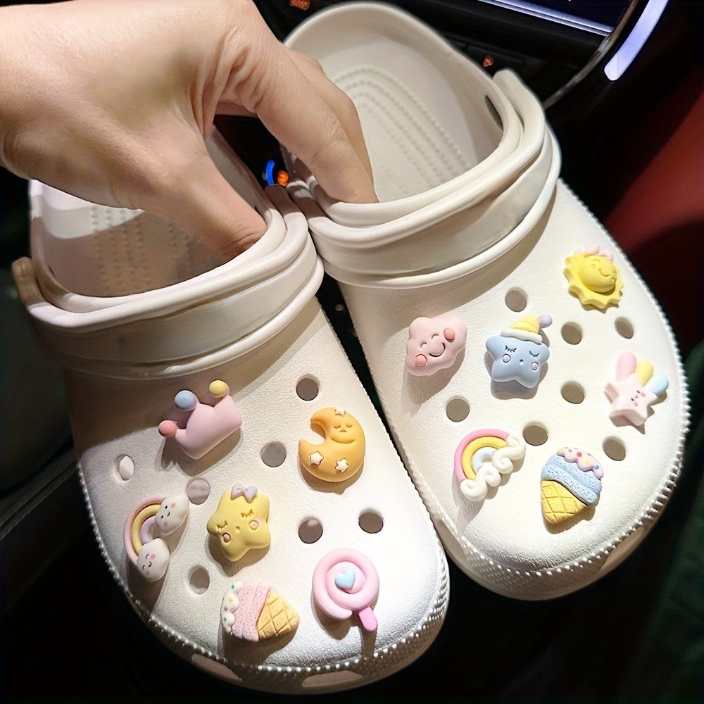 3d Shoe Charms Set Cute Transparent Resin Bear Cloud - Temu