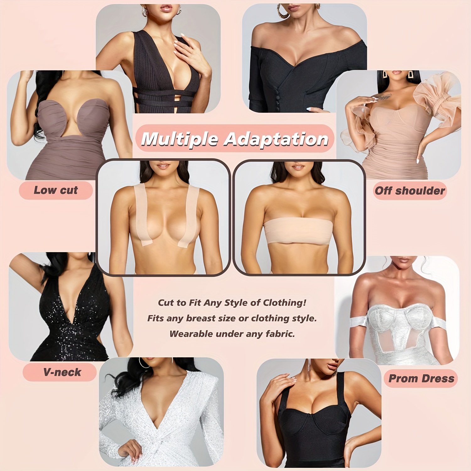 Women Invisible Silicone Breast Pads Boob Lift Tape Bra Breast Cover  Sticker Pad