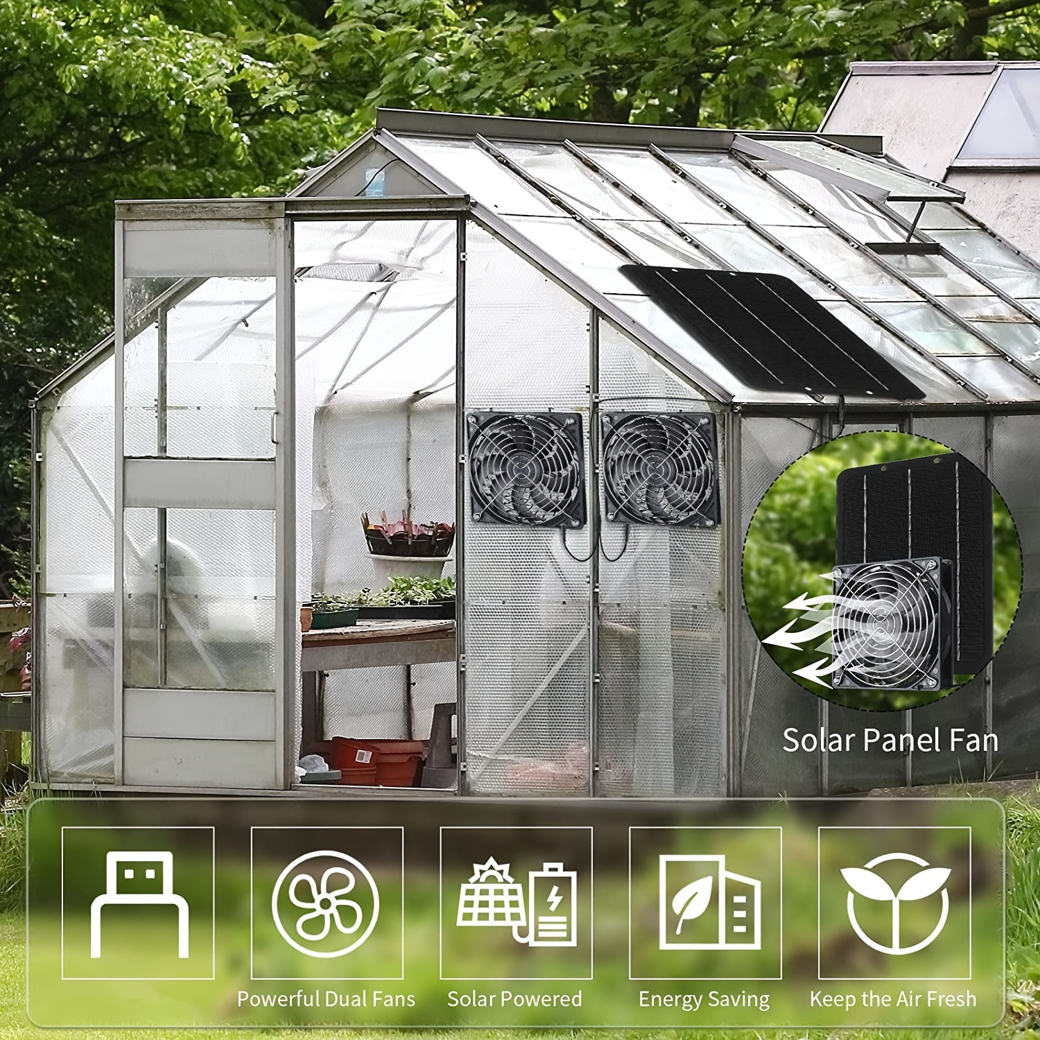 Solar Panel Dual Fans Kit 12v Portable Ventilation Fan Outdoor Waterproof Solar  Exhaust Fan For Hen House Greenhouse Shed Pet Houses Window - Temu Canada