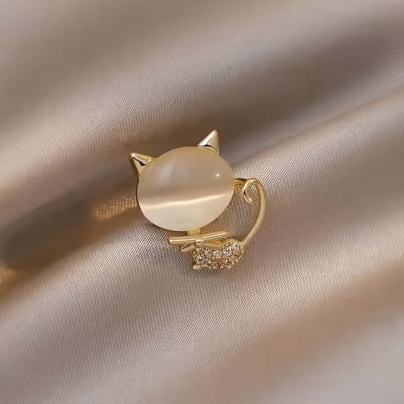 Kitten Bow Tie Brooch Pin for Women