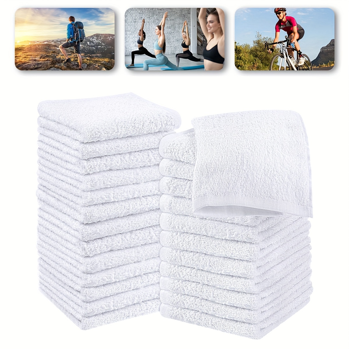 Pack of 1x 3x 12x Premium Microfibre Face Towels Cloth Flannels Sports Golf  Gym