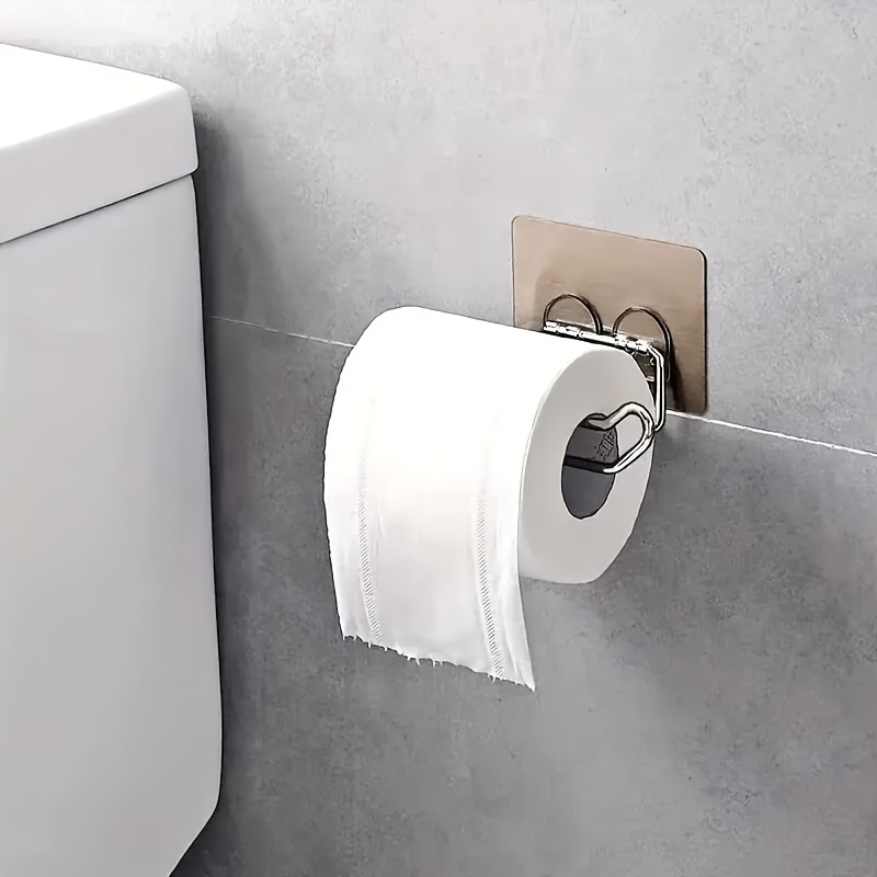 1 pza. Soporte para papel higiénico de acero inoxidable, estante  autoadhesivo, dispensador de papel higiénico montado en la pared,  portarollos para baño y cocina - Temu