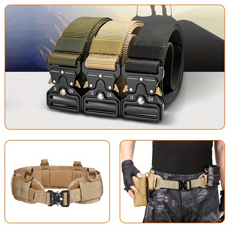 Cinturones de nailon para hombre, cinturón táctico militar con
