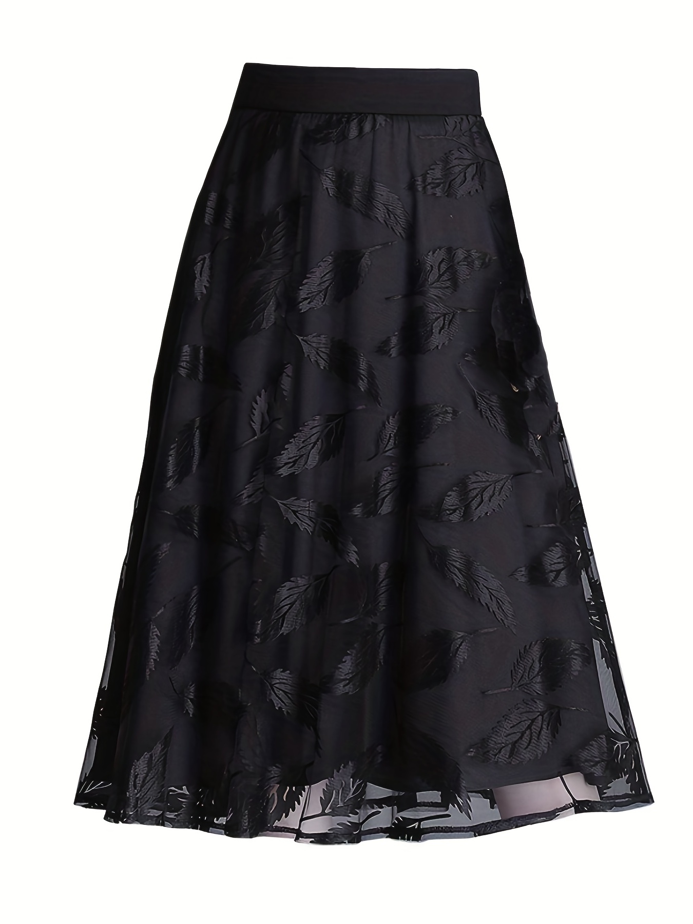 Black Tulle Skirt for Women Knee Length With Lining 