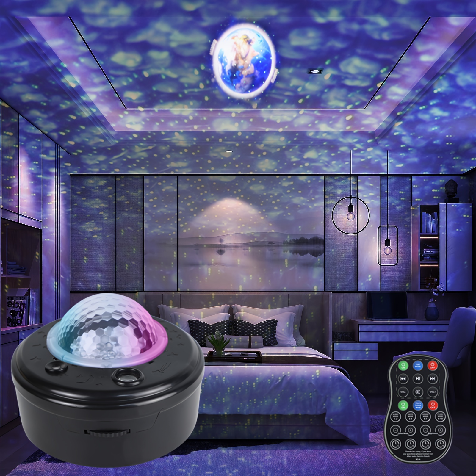 Smart Galaxy Projector with Nebula Cloud/Moving Ocean Wave, WiFi Star  Projector for Room Decor, Home Theater Night Light Projector, Compatible  with