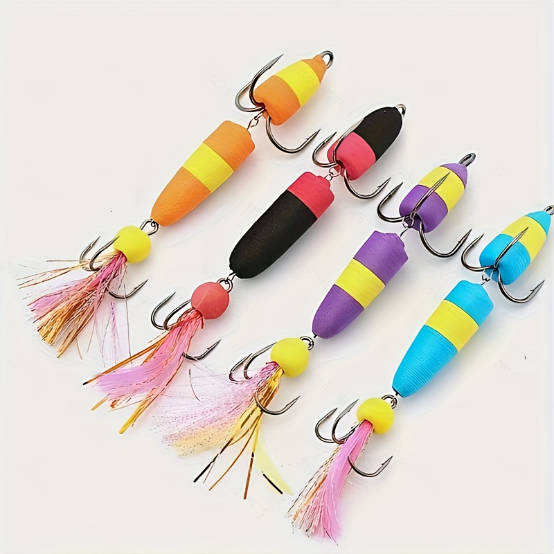 Foam Floating Fishing Bait Bright Color Feather Bait - Temu