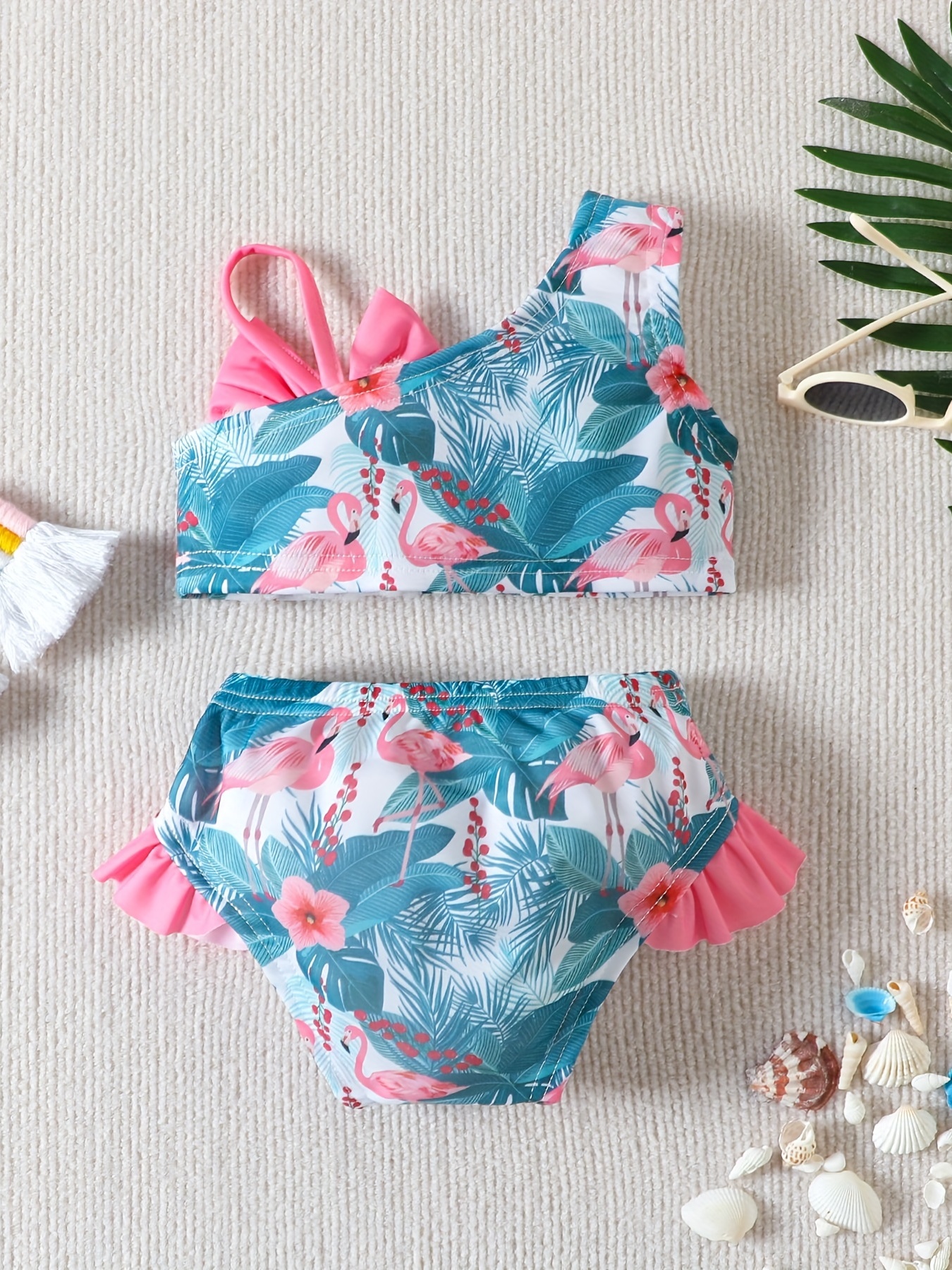 Toddler Girls Bikini Tankini Swimsuit Flamingo Graphic Bow - Temu