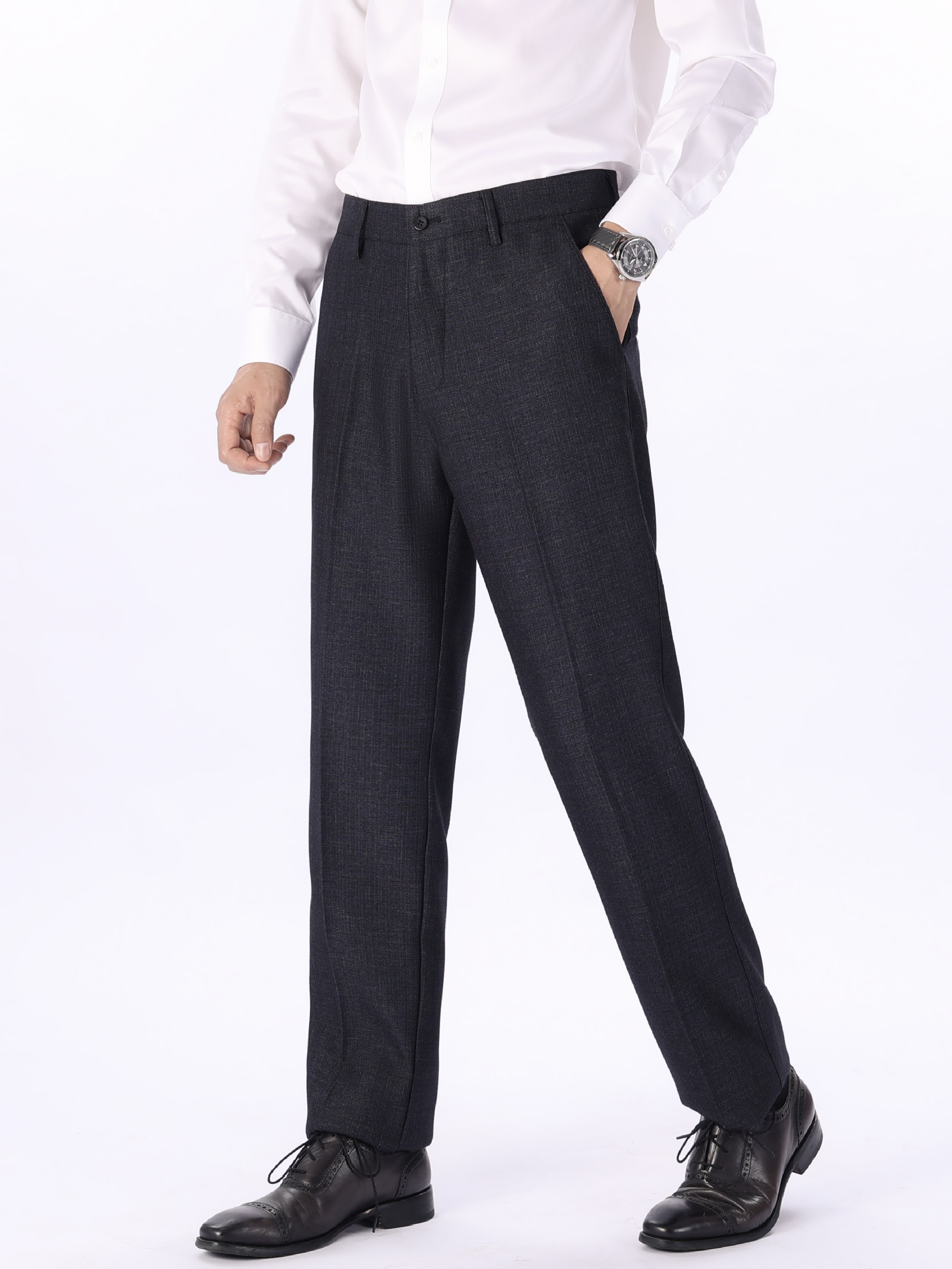 Plus Size Men's Dress Pants Classic Fit Pleat Front Pant - Temu