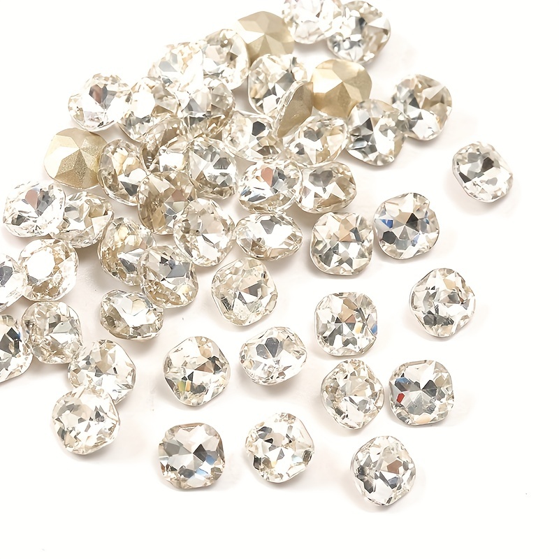 10 pcs Aurora Nail Tips with Diamonds and Rhinestones