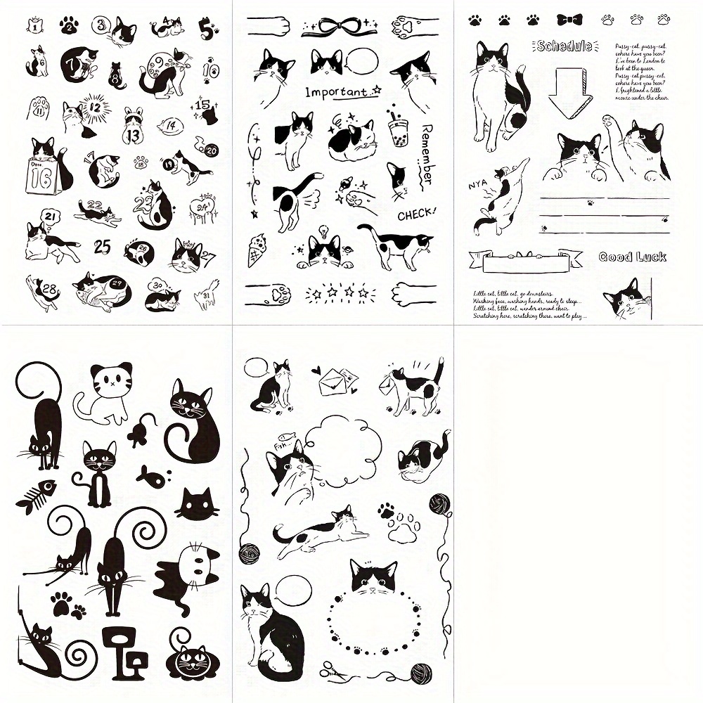 

1pc Transparent Rubber Seal Stamps Retro Rubber Clear Stamp For Cards Making Diy Scrapbooking Photo Journal Album Decoration Cute Cats