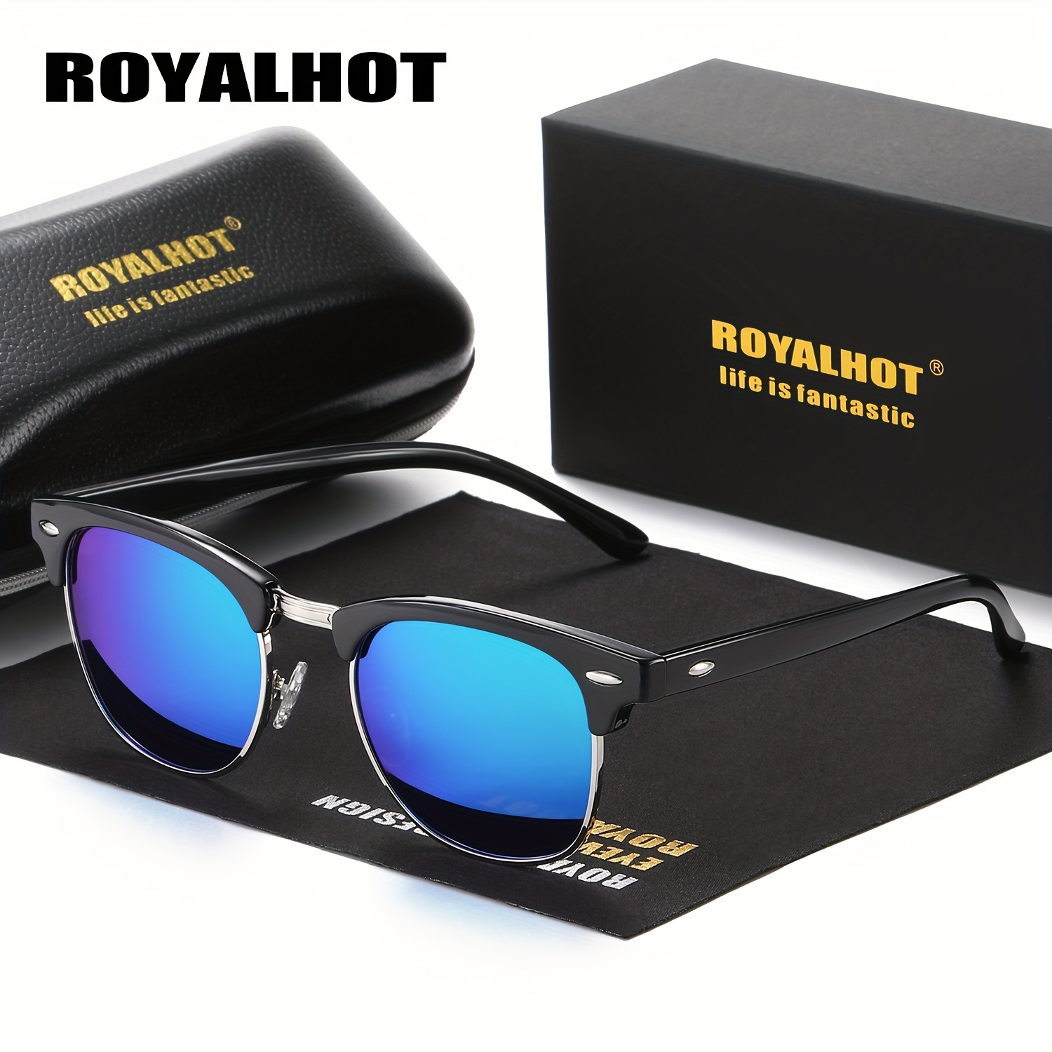 

Royalhot, Classic Retro Eyebrow Design Polarized Sunglasses, For Men Women Outdoor Sports Party Vacation Travel Driving Fishing Supply Photo Prop