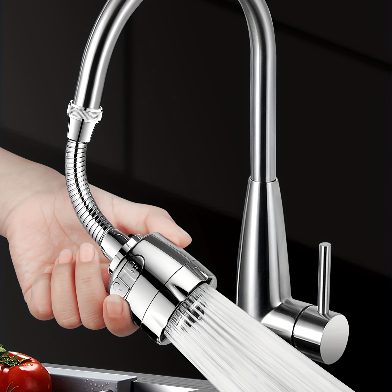 Extenseur de robinet de cuisine bulleur rotatif avec option eau