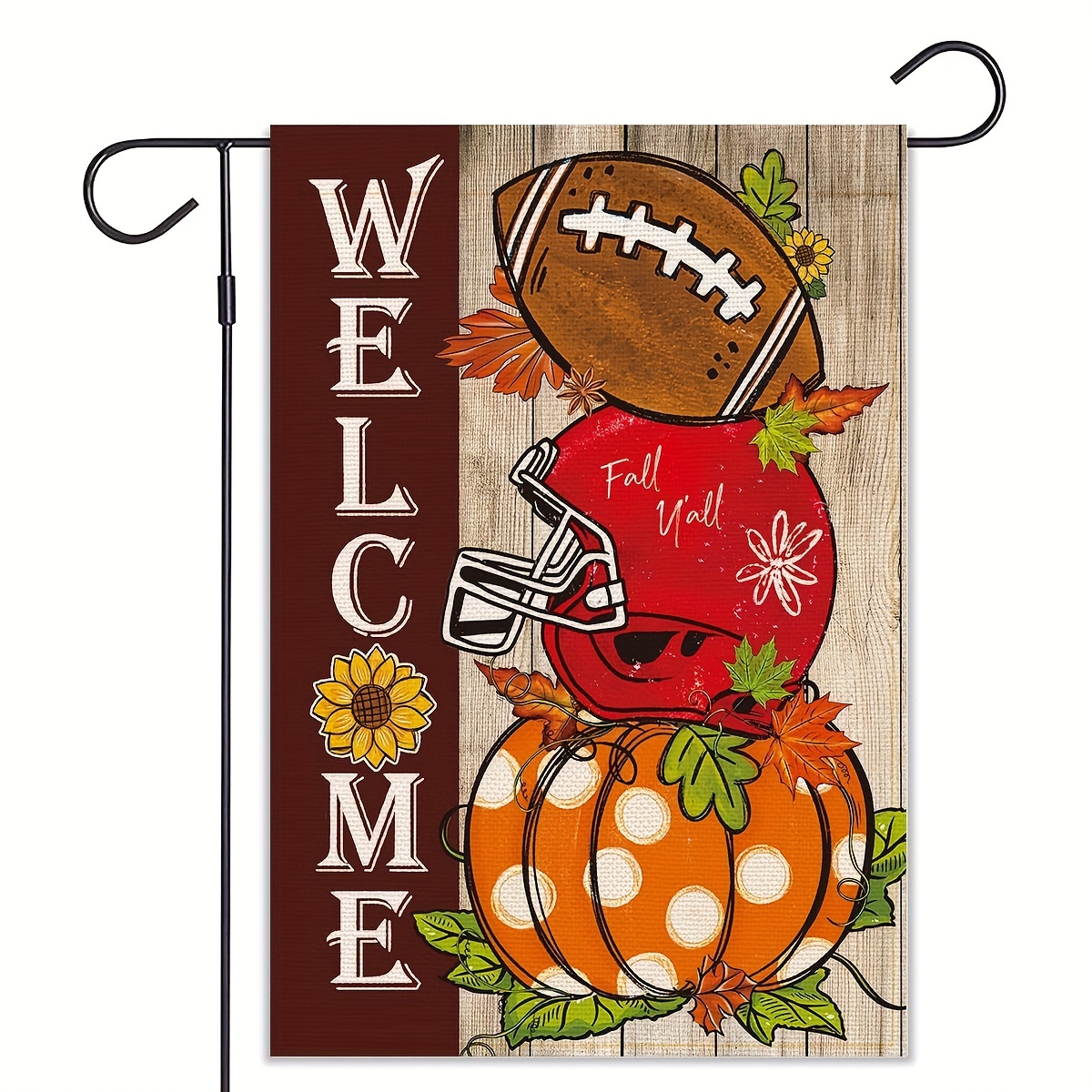 1pc Fall Garden Flags Football And Fall Yall Yard Flag Vertical Double  Sided Seasonal Autumn House Flags Porch Sign For Thanksgiving Harvest Home  Farmhouse Outdoor No Flagpole 12x18in