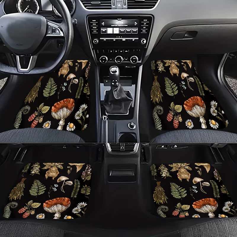 Hippie Floral Car Floor Mats, 1pc Cute aesthetic Car Accessories