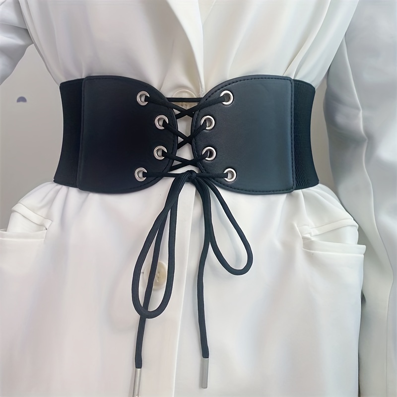 Plus Size Wide Lace Waistband Elegant Elastic Belt Vintage - Temu