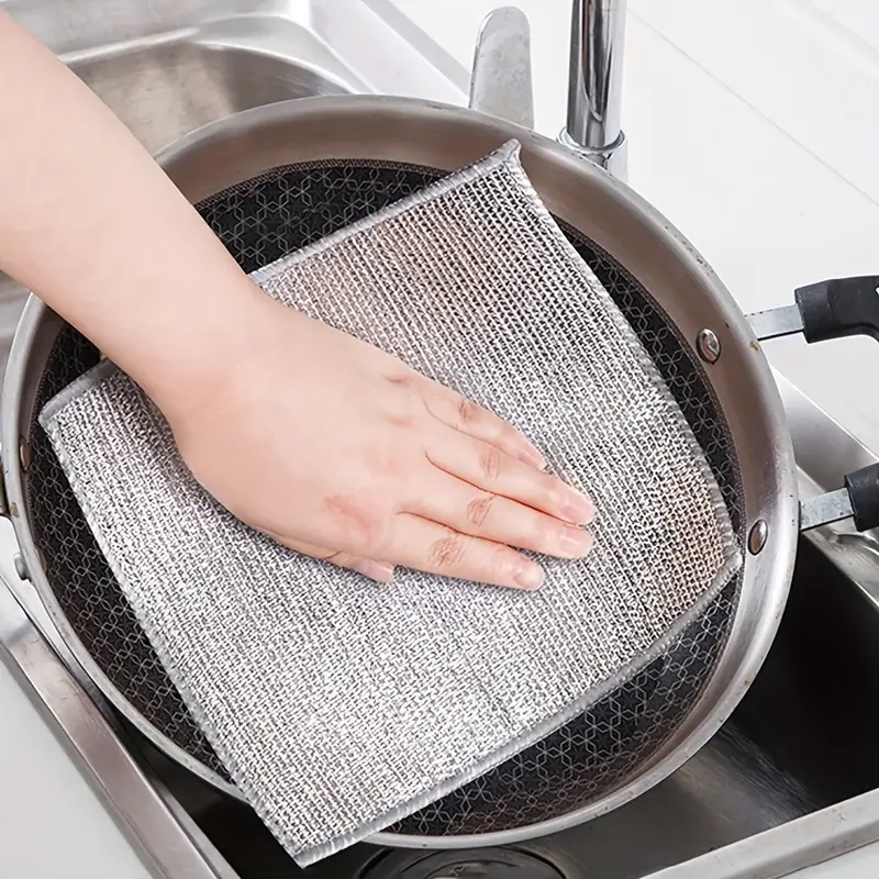 Dishcloth Cleaning Cloth Towel Kitchen Steel Wire Dishwashing