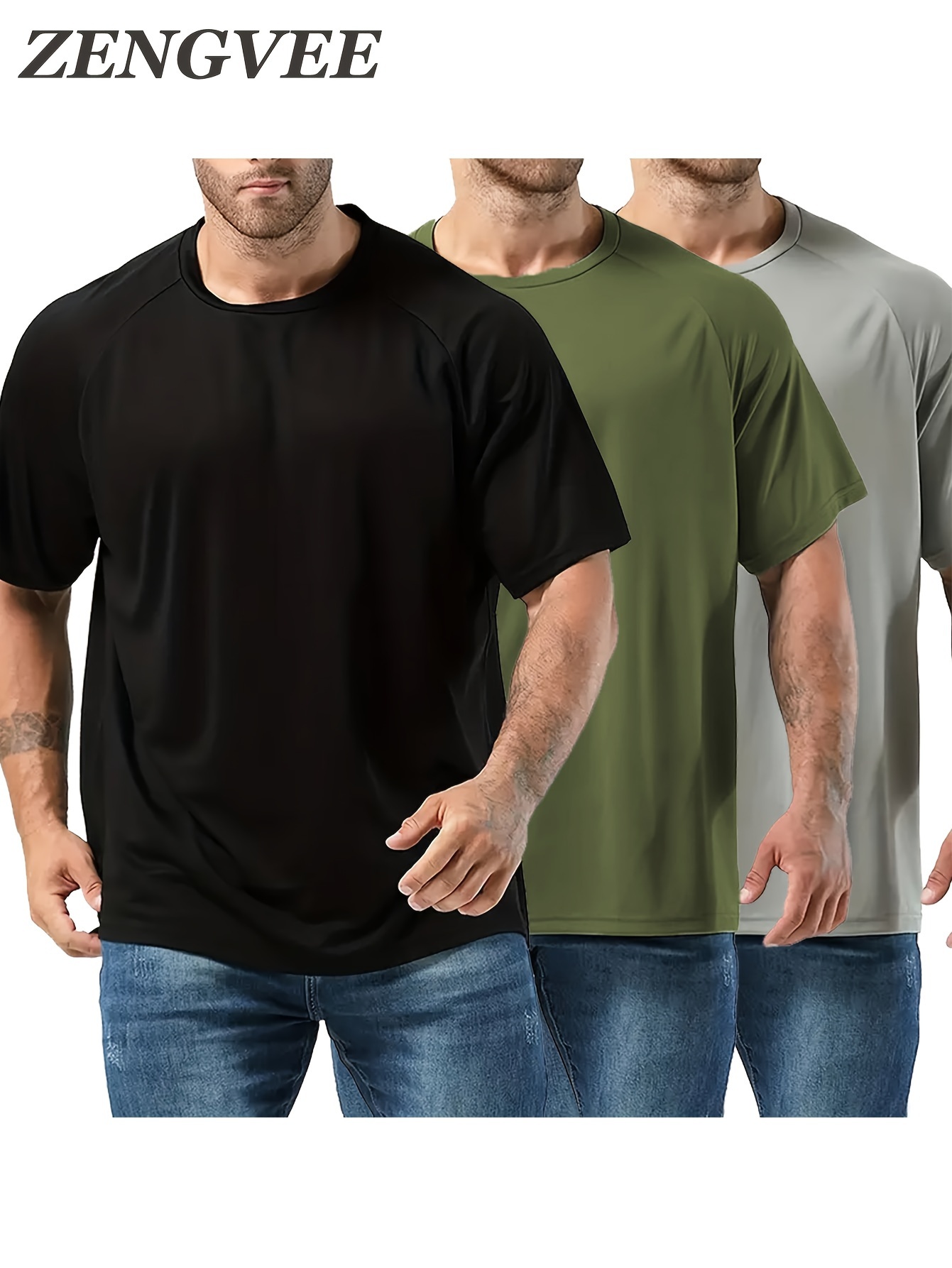 Mens Sports T-Shirts Short Sleeve Training Tee Shirt Breathable