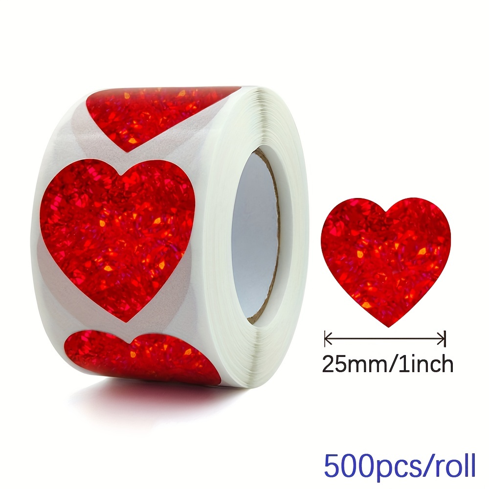 High Quality Heart Shape Of Super Flash Red Stickers Seal Label