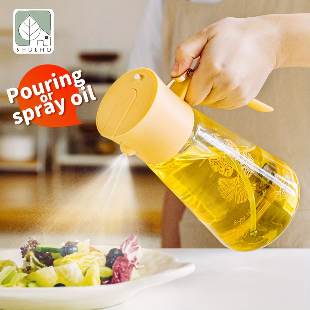 1 spray de aceite de cocina de 10 ml de aceite de oliva en spray para  freidora de aire, botella de aceite de vidrio premium para asar, hornear,  ensaladas Rojo Verde