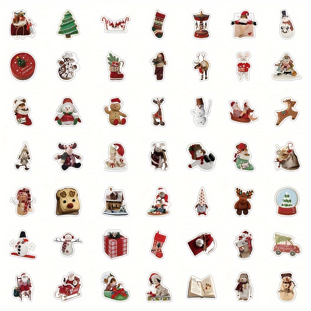 Vintage Christmas Stickers Merry Christmas Stickers Santa - Temu