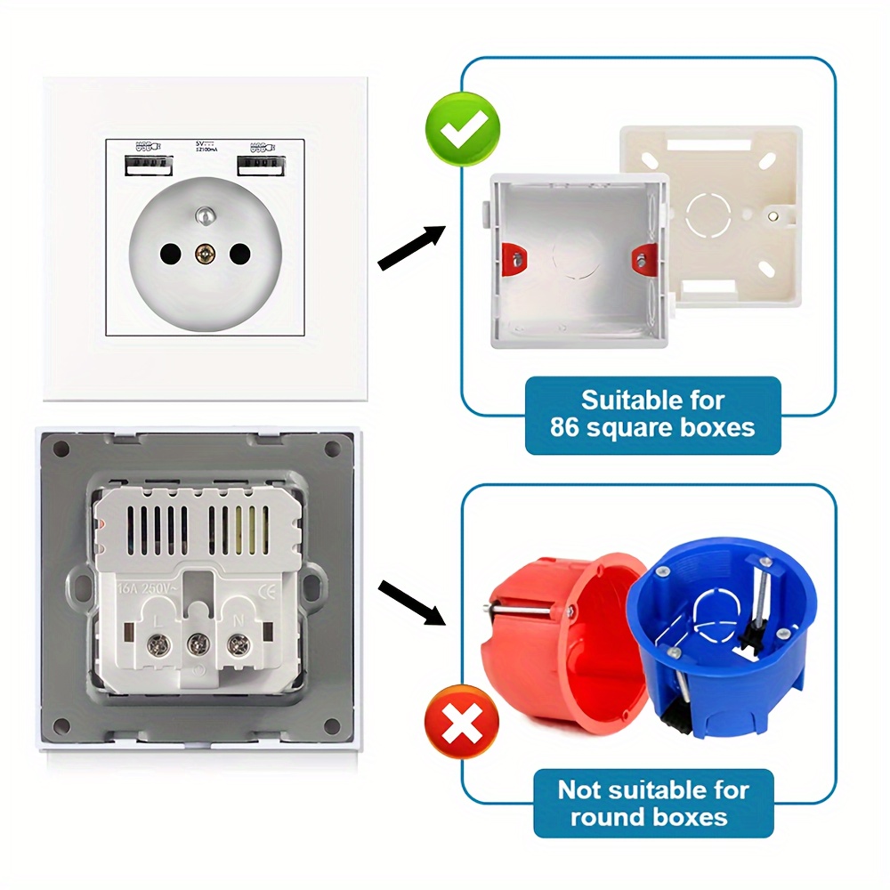 Toma Corriente Usb Pared Ue Toma Corriente 5v 2.1a Puerto - Temu Chile