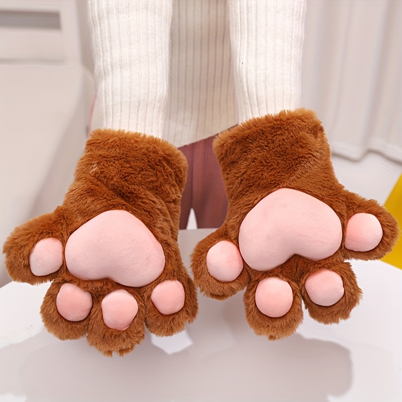 1Pair Cosplay Furry Paws Animal Claw Glove, Paw Mitts Winter, Furry Suits for Party Favors Adults Kids,Temu