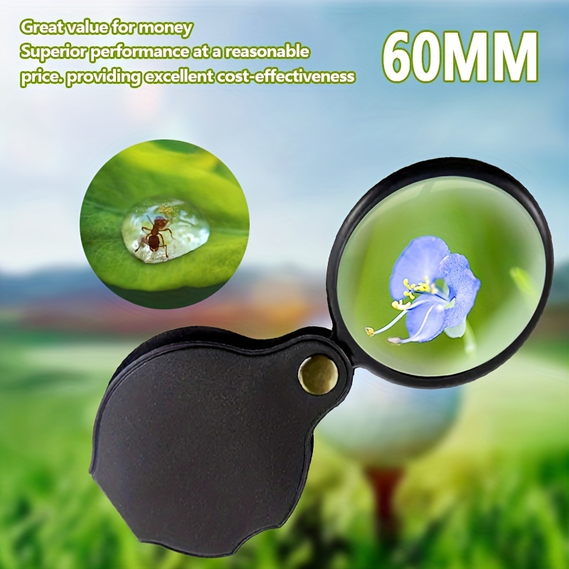 2pcs Handheld Reading Magnifier, 10x Magnifying Glass for Seniors/ Kids, 75mm Magnifying Lens with Non-Slip Handle for Book/ Newspaper Reading, Insect
