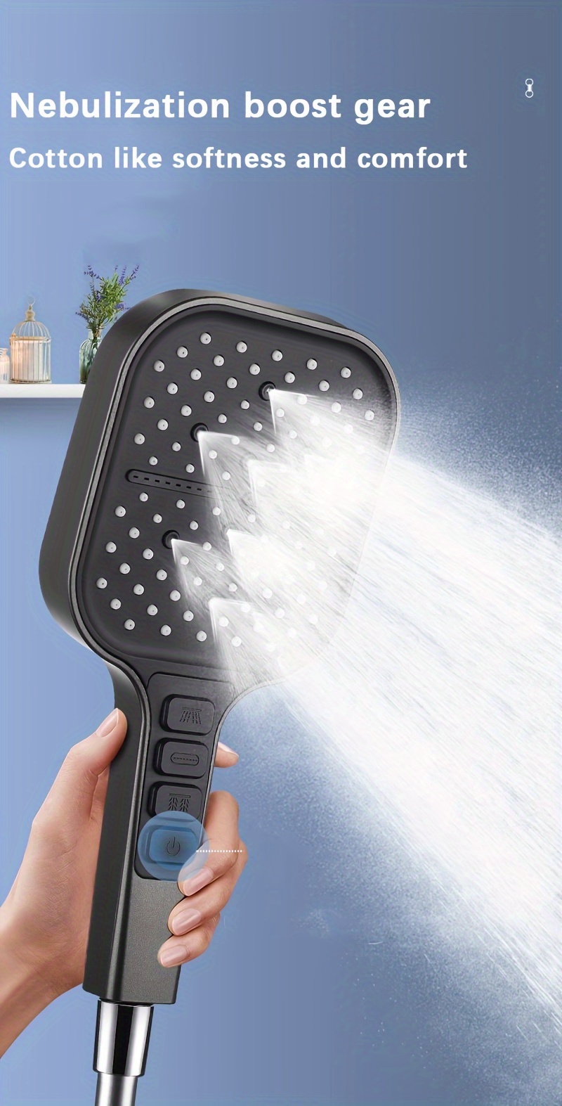 high pressure shower head with handheld 7 mode shower heads with 59 extra long stainless steel hose adjustable bracket   tile pets Product details 9